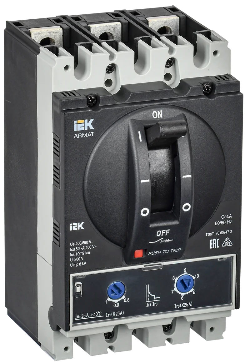 ARMAT Авт. выкл. лит. корпус 3P A 150кА 125А ТМ рег. IEK
