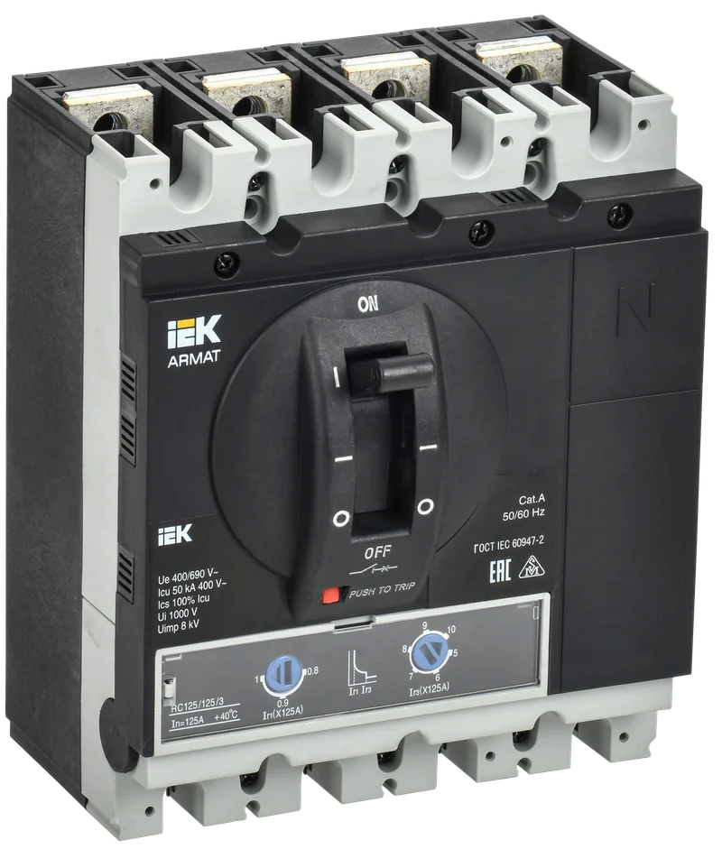ARMAT Авт. выкл. лит. корпус 4P D 50кА 160А ТМ рег. IEK