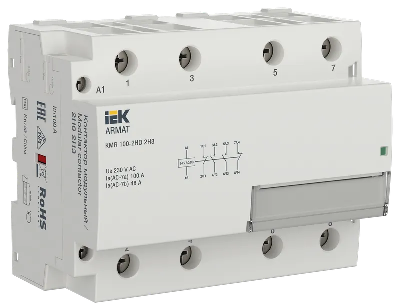 ARMAT Контактор модульный KMR 100А 24В AC/DC 4НО IEK купить