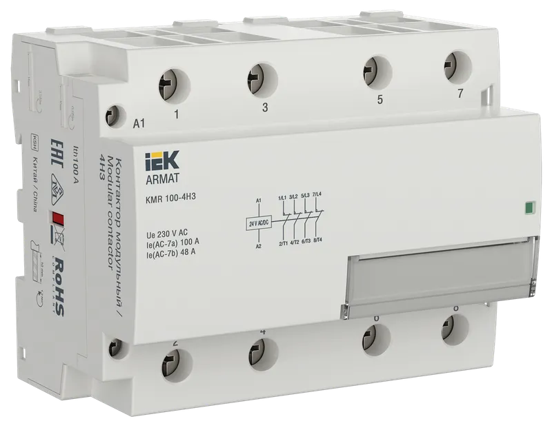 ARMAT Контактор модульный KMR 100А 24В AC/DC 4НЗ IEK купить