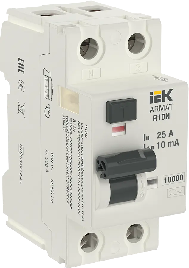 ARMAT ВДТ R10N 2P 100А 100мА тип AC-S IEK купить