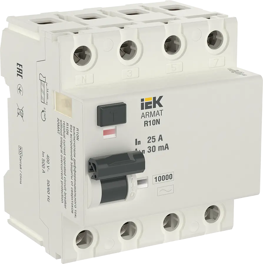 ARMAT ВДТ R10N 4P 63А 100мА тип AC-S IEK купить