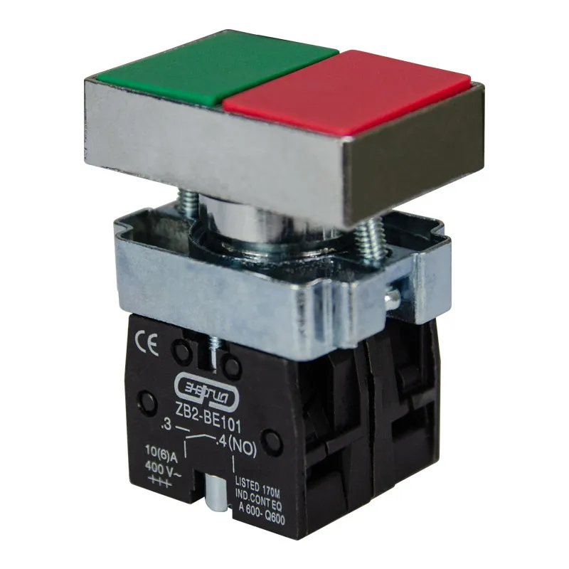 Кнопка XB2-BL8325 d22мм вкл-откл прямоугольная 1НО+1НЗ ЭНЕРГИЯ купить