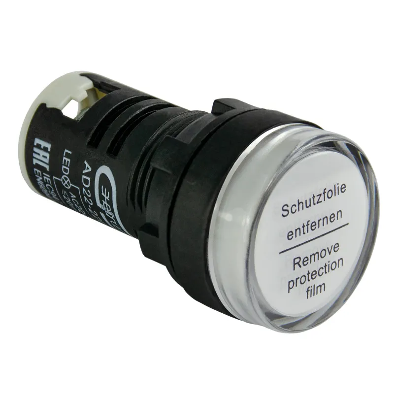 Лампа сигнальная AD22-22D d22мм белая LED 24В AC/DC цилиндр ЭНЕРГИЯ купить