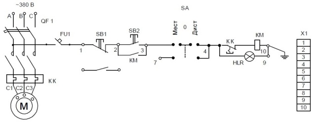 Схема ящика управления Я5111-1874